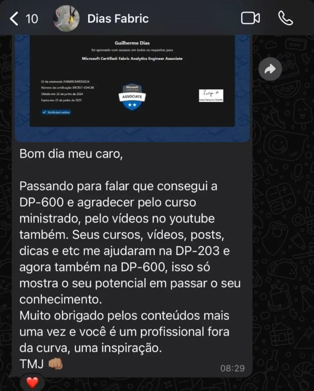 Depoimento de aluno aprovado na DP-600