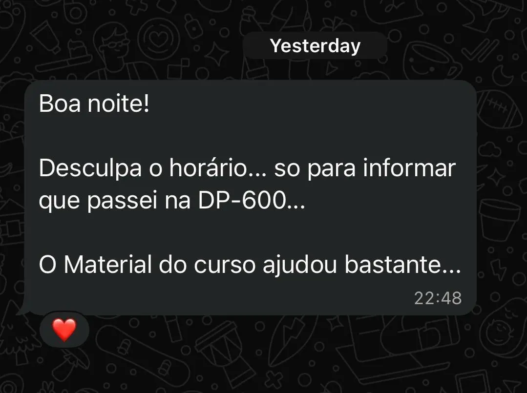 Depoimento de aluno do curso Dominando o Microsoft Fabric